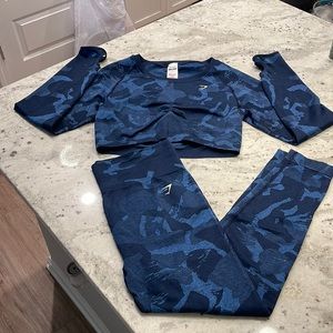 Gymshark Blue Camo Set